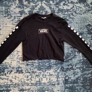 Long Sleeve Vans Crop Top